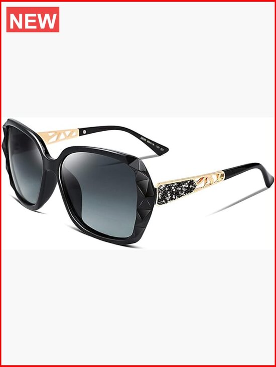Polarized Women Square Sunglasses Sparkling Composite Frame main image 7